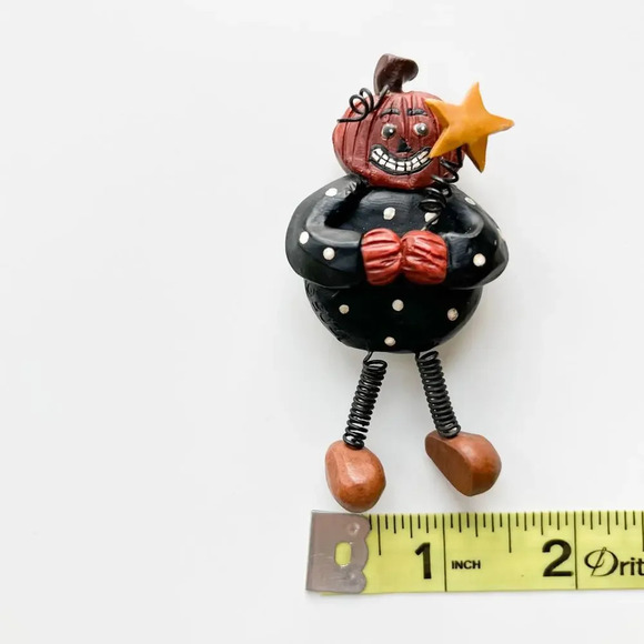 Halloween Jack-o-Lantern Man Brooch Pin Cute Teacher Fall Pumpkin - Picture 5 of 6